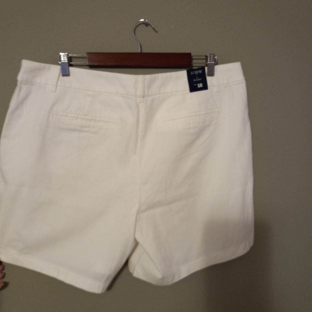 J. Crew 16 Preppy Cotton White 7" Shorts New! - Picture 3 of 9